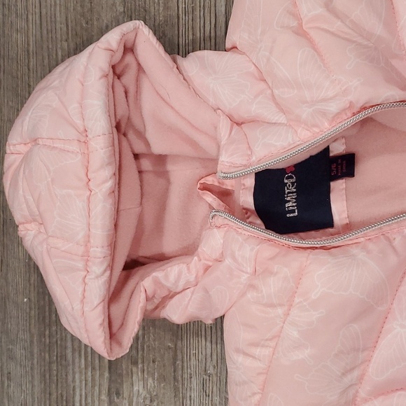 Limited Too Lilac & Pink Ombré Butterfly Puffer Coat  Size 5/6 - Picture 3 of 6